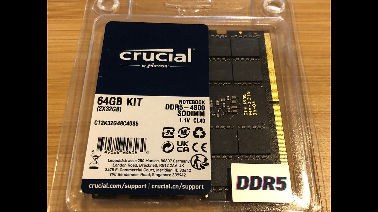 Maxing out Upgrade for Alienware x17 R2 Crucial Memory 64GB DDR5 4800 MHz SO-DIMM Kit (2 x 32GB)