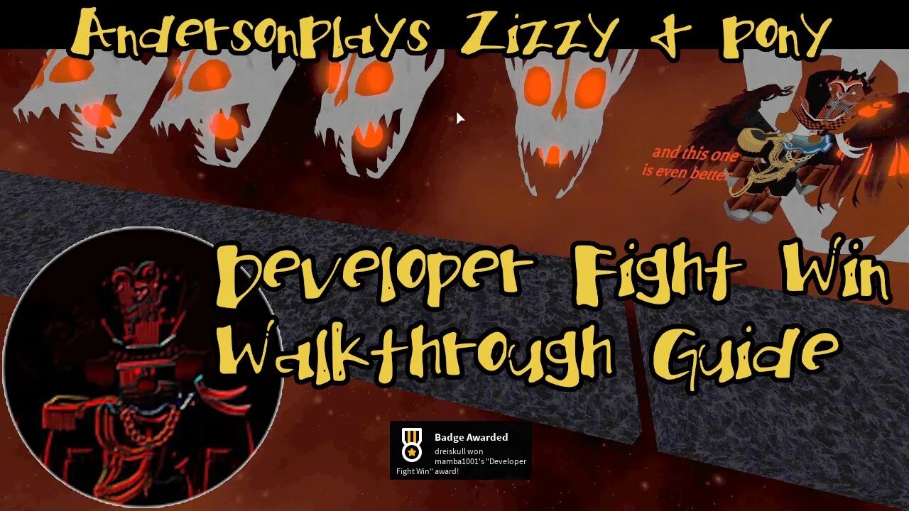 AndersonPlays Roblox Zizzy & Pony - How to Get Developer Fight Win Badge Walkthrough Guide