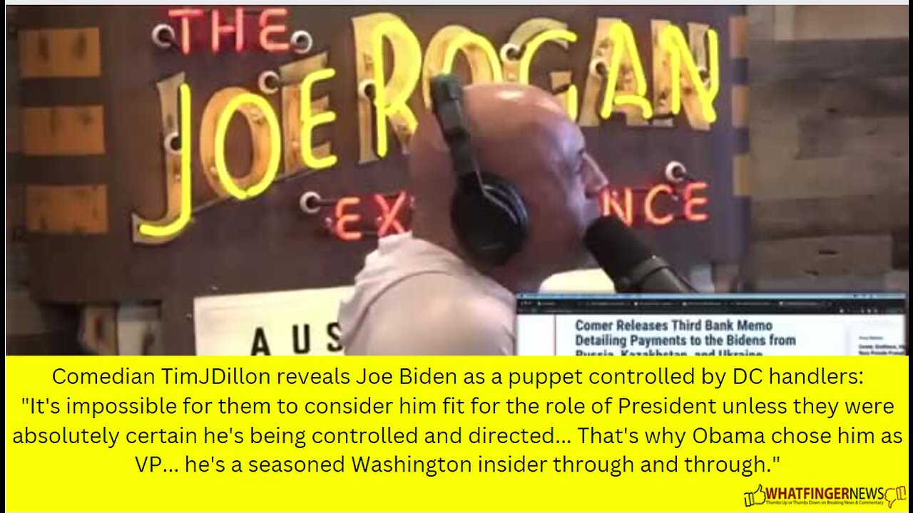 Comedian TimJDillon reveals Joe Biden as a puppet controlled by DC handlers: