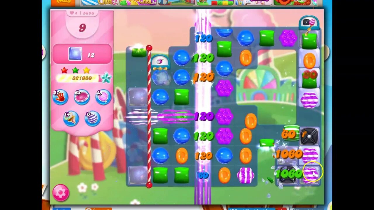 Candy Crush Level 5856 Talkthrough, 25 Moves 0 Boosters