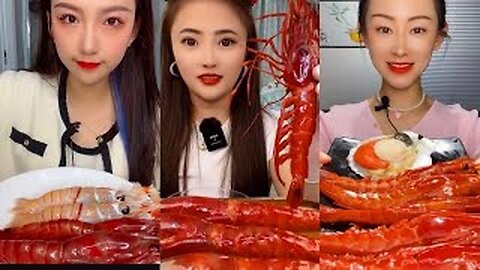 RAW Shrimp TigerShrimp Soysauce spicysauce MUKBANG