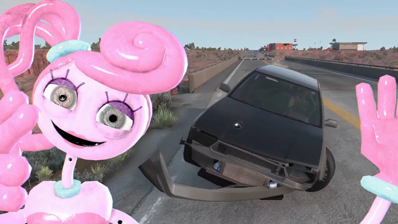 Mommy Long Legs vs Car | Poppy Playtime in BeamNG | Fatal Crash 11