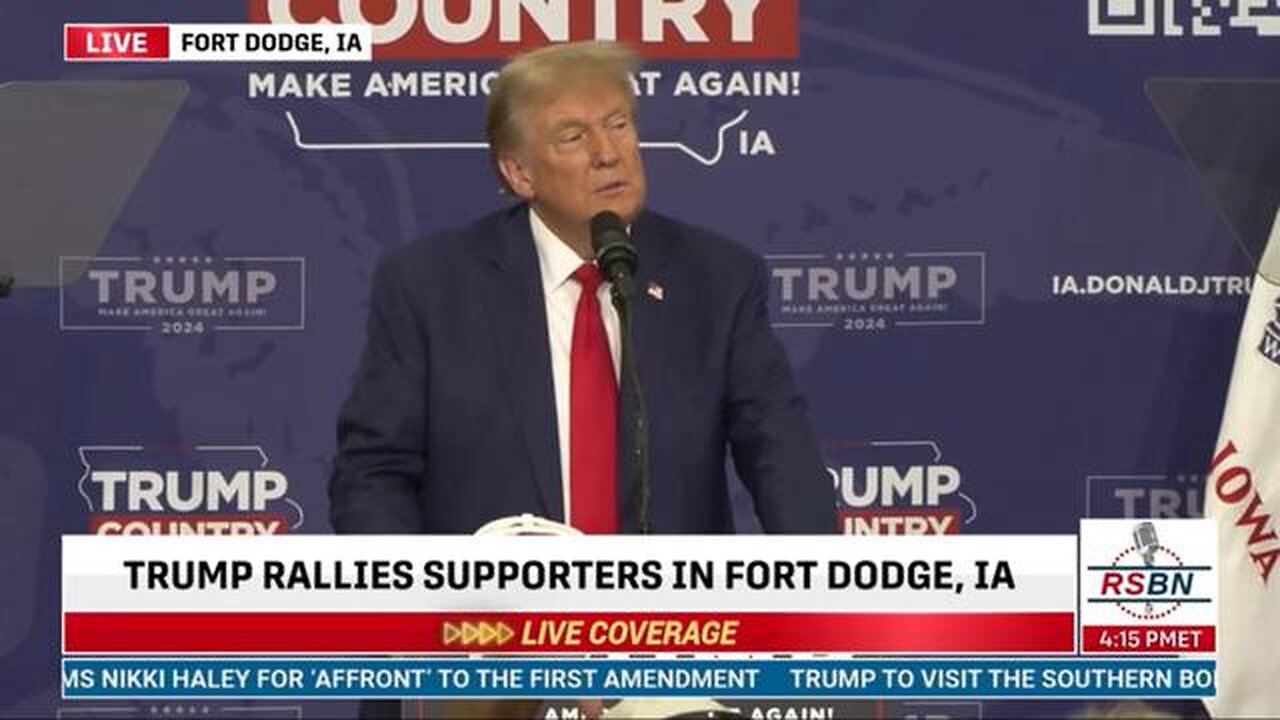 President Donald J. Trump speaks at Iowa Commit to Caucus Event in Fort Dodge.