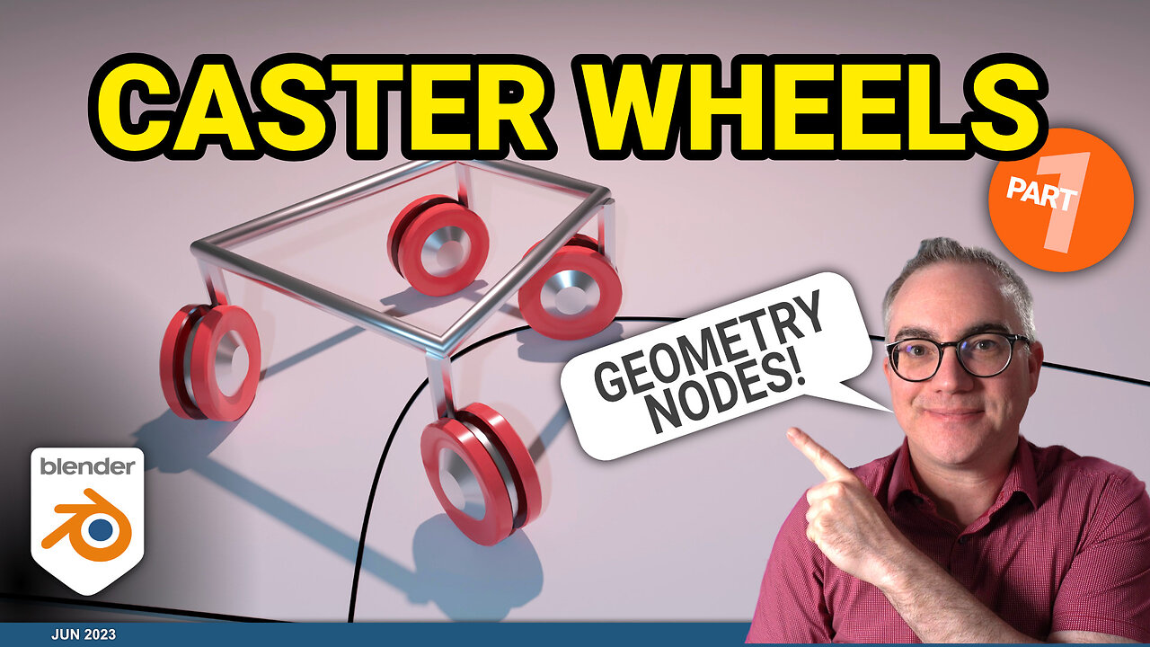 100% Simulation Nodes Caster Wheels (1/2) Blender Geometry Nodes Tutorial