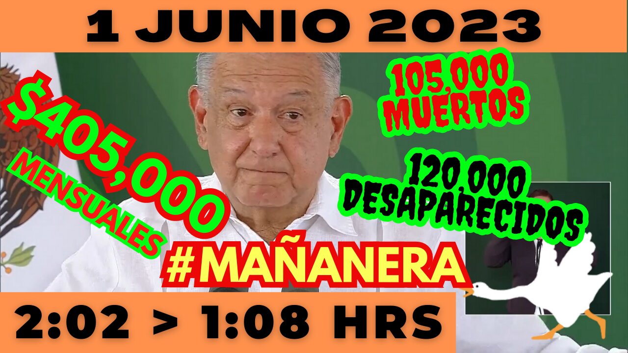 💩🐣👶 AMLITO | Mañanera *Jueves 1 de Junio 2023* | El gansito 2:02 a 1:08.