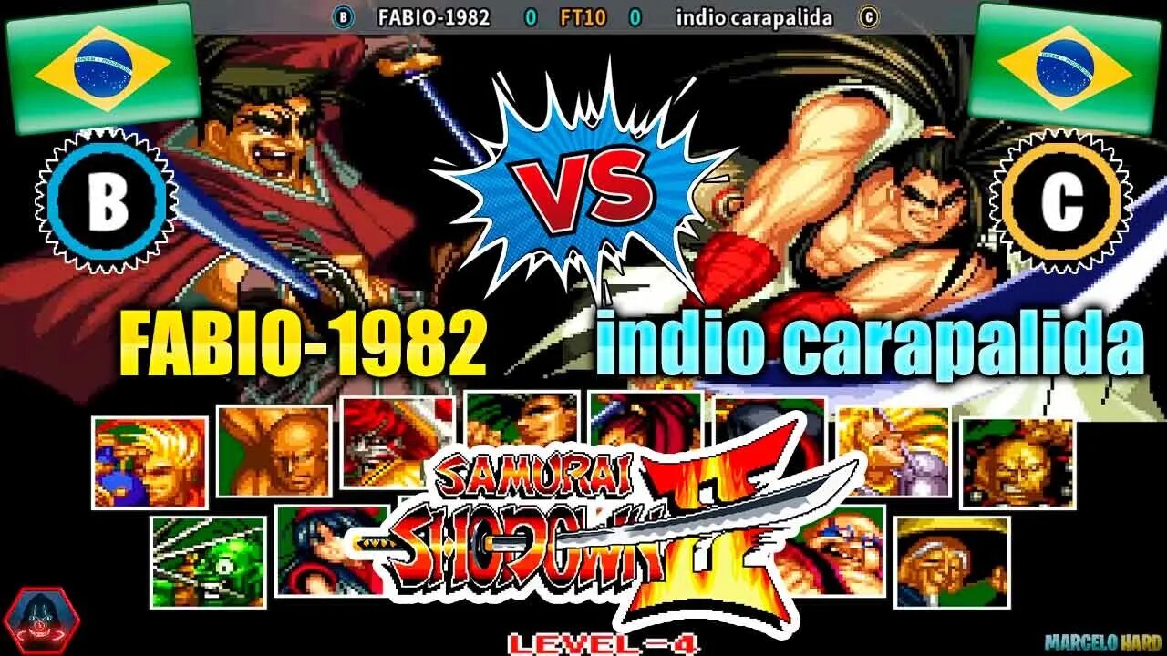 Samurai Shodown II (FABIO-1982 Vs. indio carapalida) [Brazil Vs. Brazil]