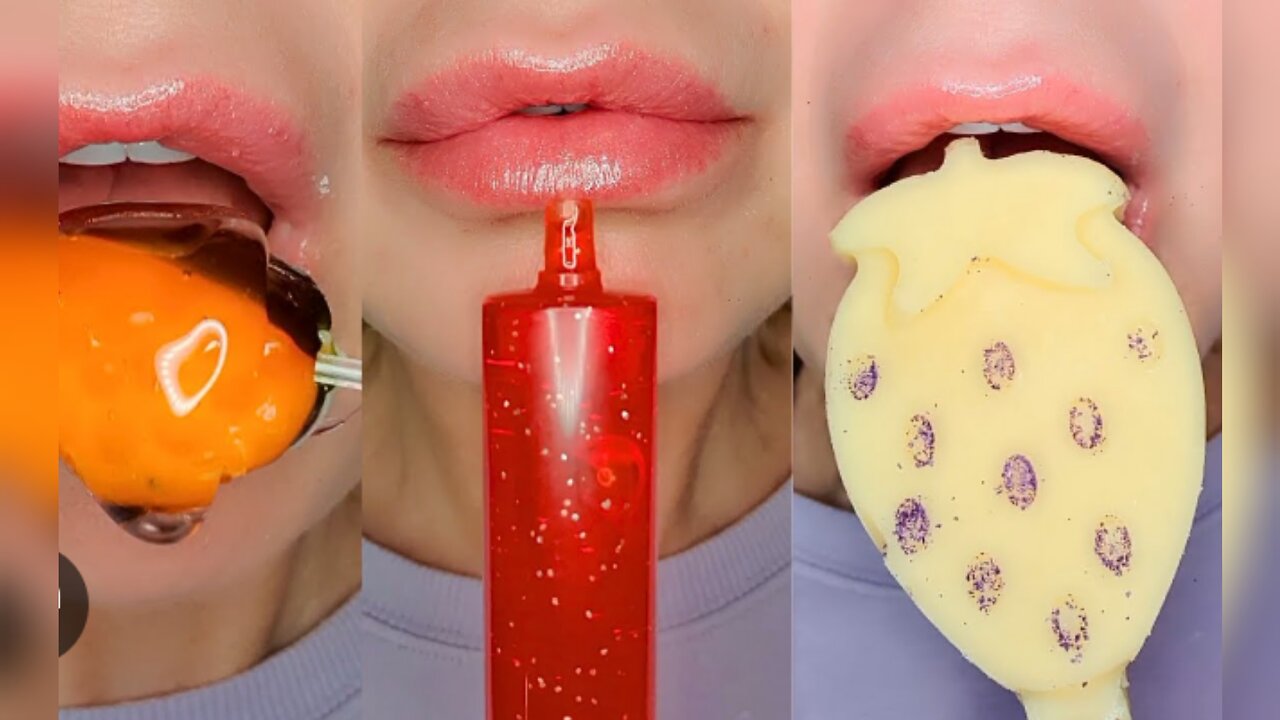 ASMR Satisfying Eating Sounds JAPANESE SNACKS SOUR CANDY DOUGH POPSICLES Mukbang