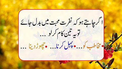 Agar Chahuty Ho Ke Nafrat Mohabbat Main Badal Jaey | Quotes | Motivational Quotes
