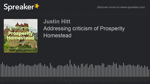 Addressing criticism of Prosperity Homestead