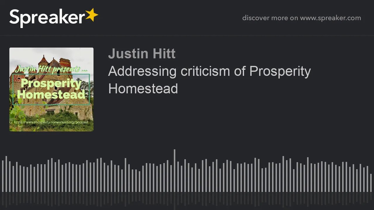 Addressing criticism of Prosperity Homestead