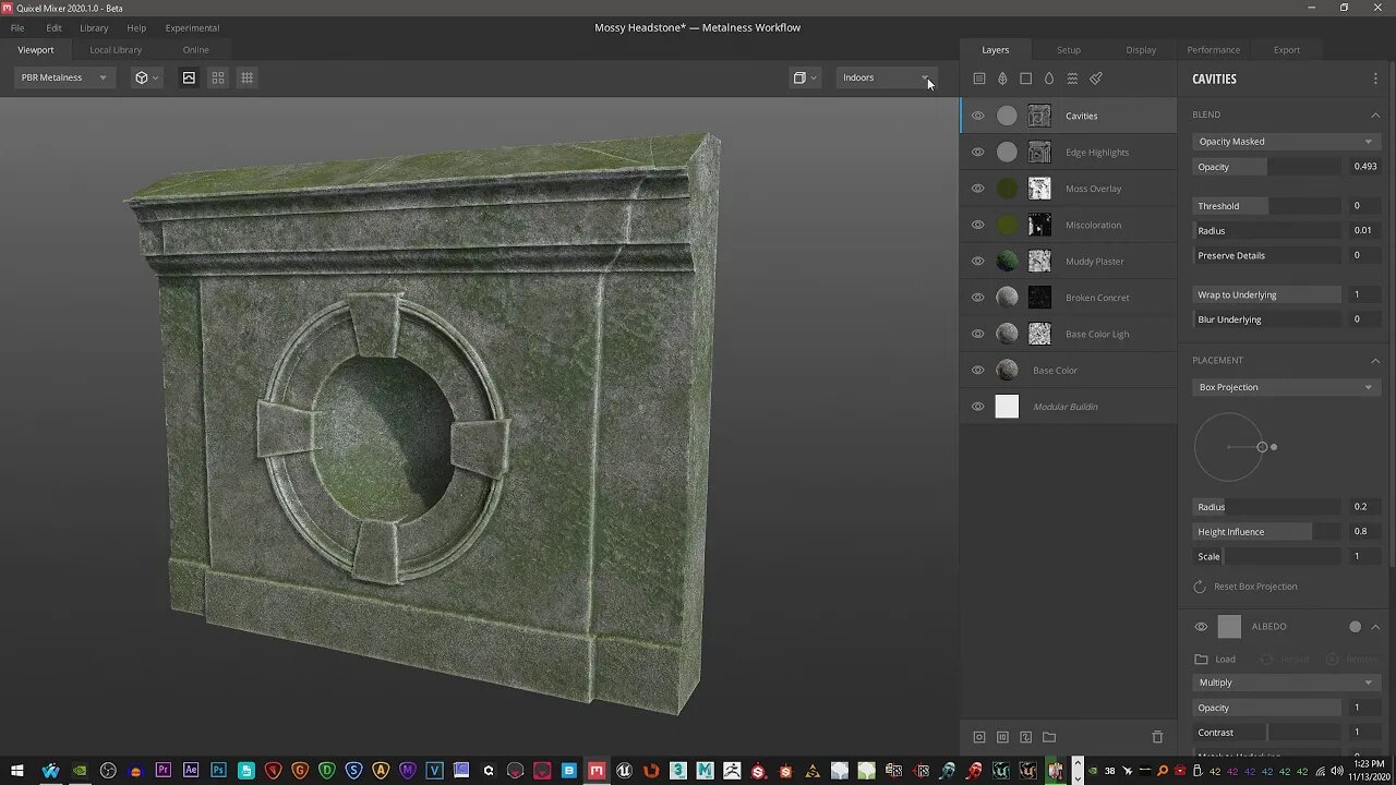 Quixel Mixer - Moss Covered Headstone Example