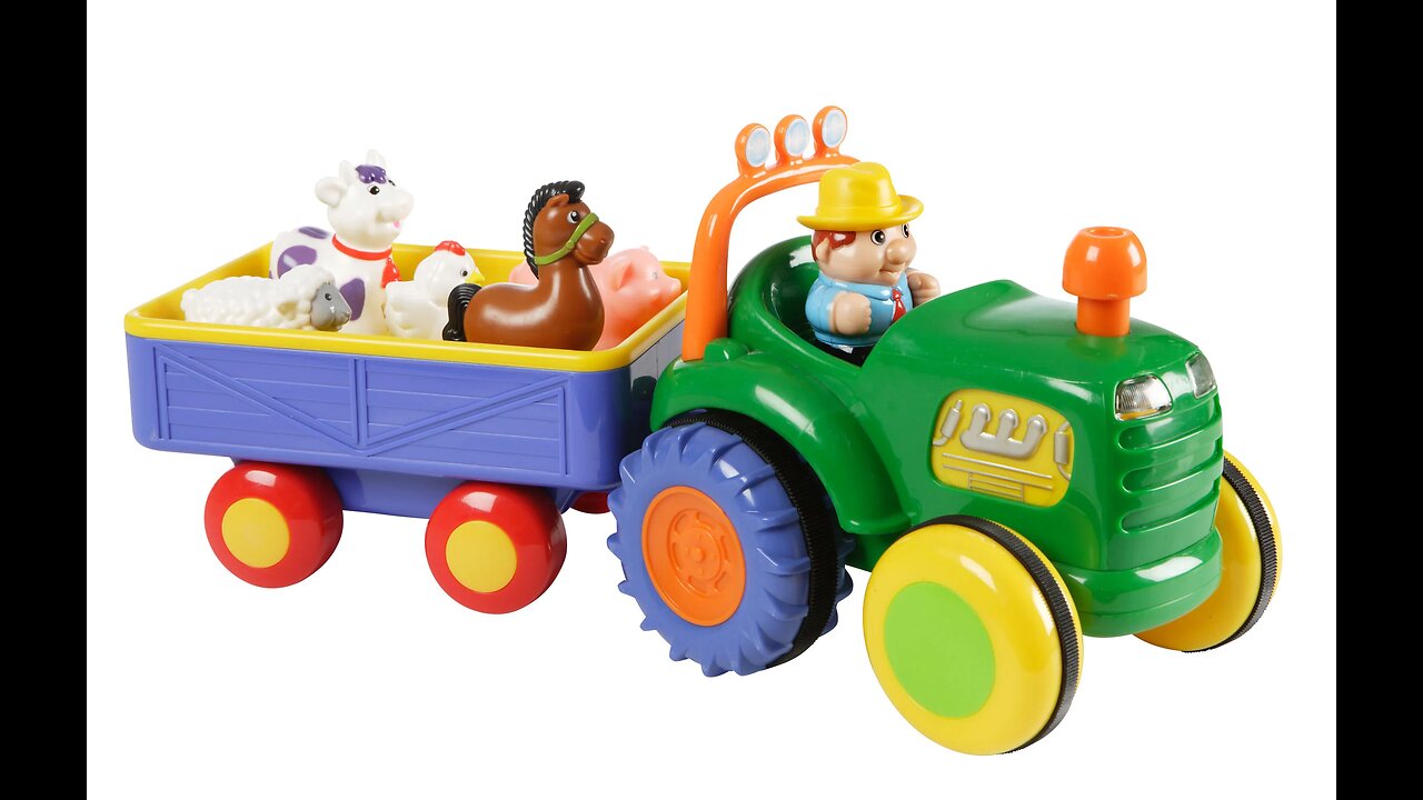 A Tractor Drives to the Farm
