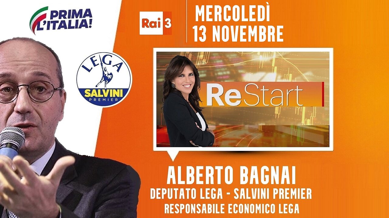 🔴 Interventi dell'On. Alberto Bagnai ospite a "ReStart" (13/11/2024).