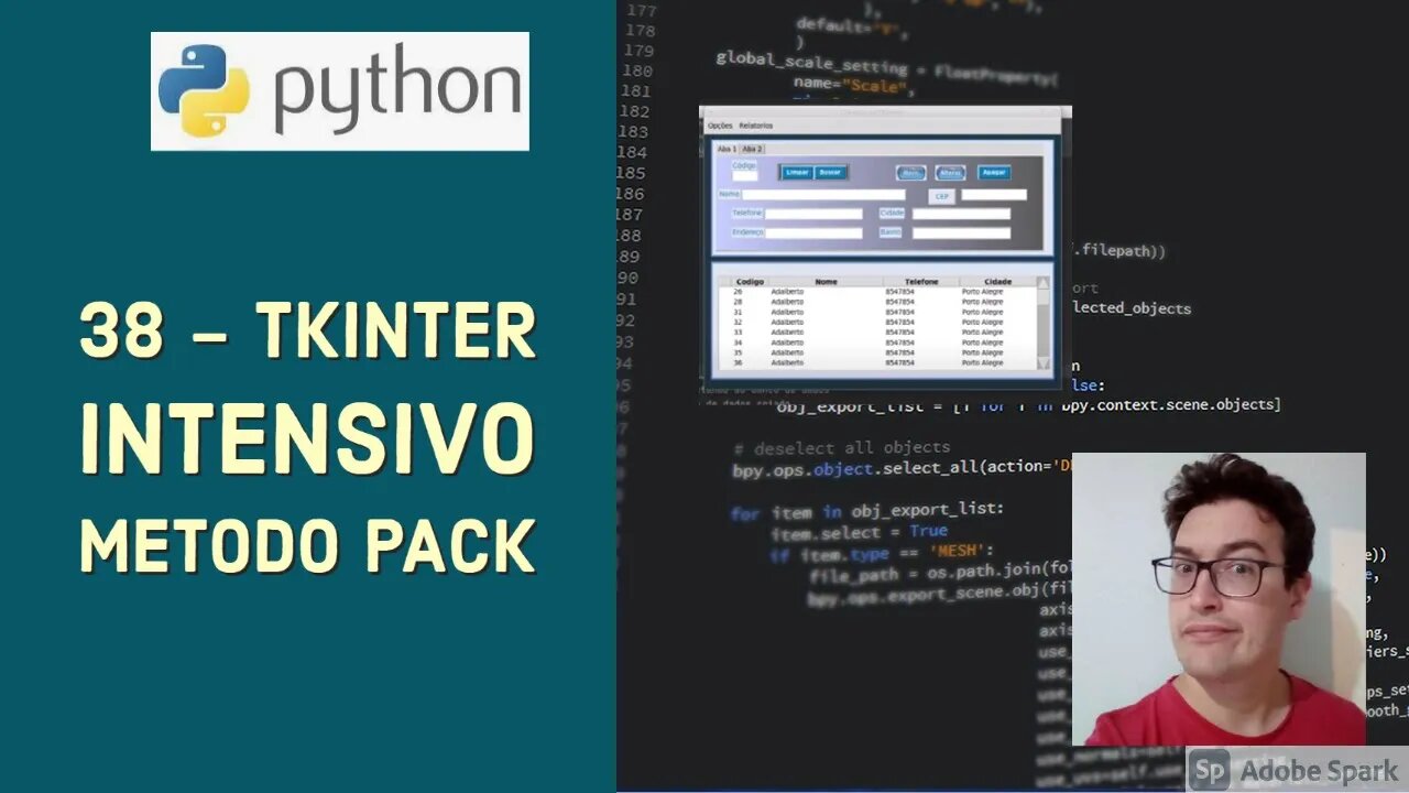 Aula 38 - Intensivo python e tkinter - Metodo pack