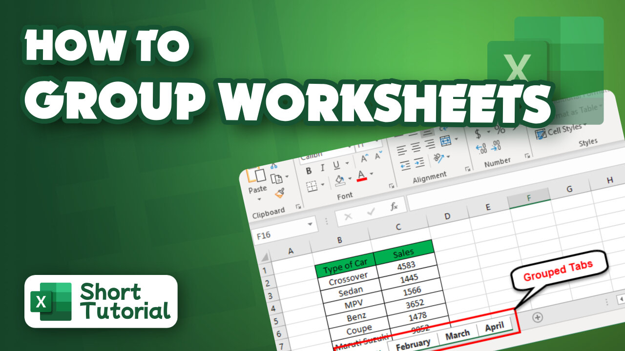 How to group worksheets in Excel