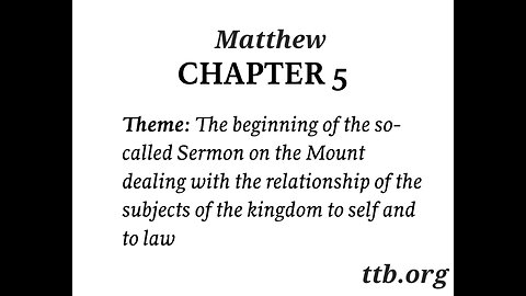 Matthew Chapter 5 (Bible Study)