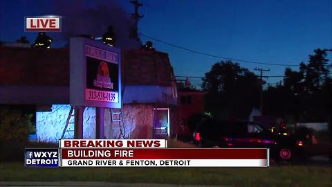 Crews battling fire at Coney Island on Grand River