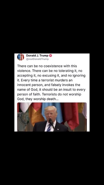 TRUMP❤️🇺🇸🥇SPEAKS OUT ABOUT TERRORISM IDEOLOGY VIOLENCE💙🇺🇸🏛️🗽⭐️