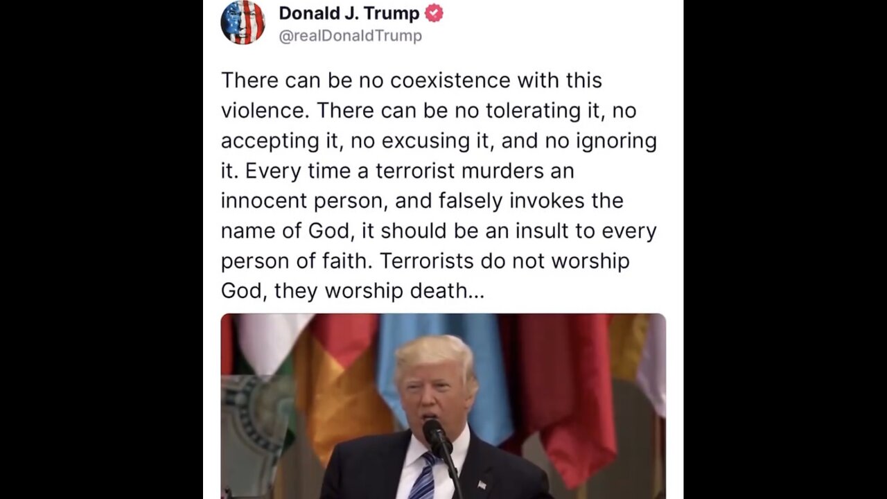 TRUMP❤️🇺🇸🥇SPEAKS OUT ABOUT TERRORISM IDEOLOGY VIOLENCE💙🇺🇸🏛️🗽⭐️