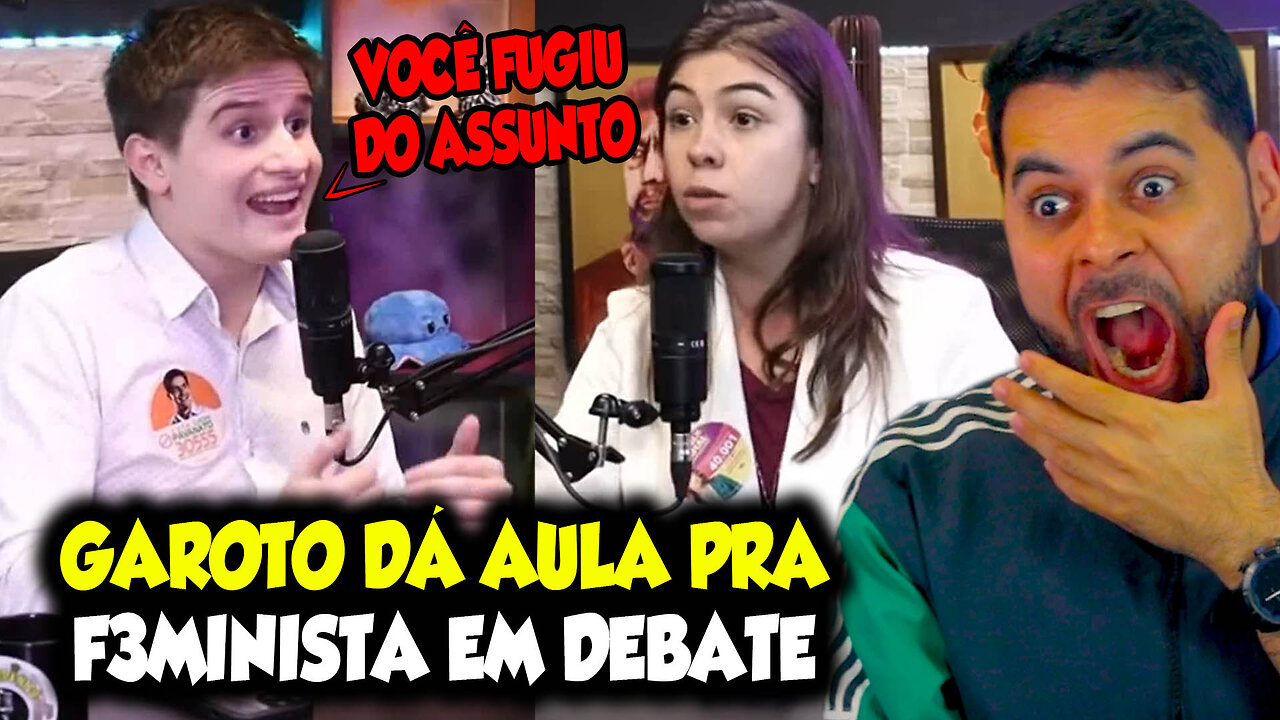 GAROTO DÁ AULA PRA FEMINISTA EM DEBATE