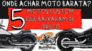 Onde ACHAR MOTO BARATA ? 5 motos CUSTOM que BAIXARAM de preço NA FIPE em 2022