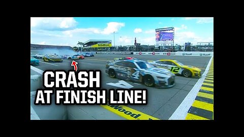 car race | Car wreck at the finish line, a breakdown