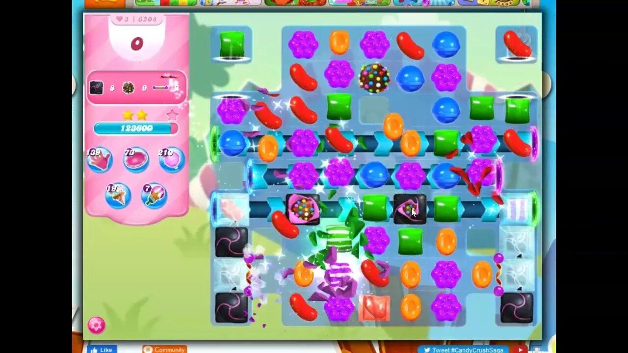 Candy Crush Level 6204 Talkthrough, 30 Moves 0 Boosters