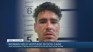 McAlester man arrested after holding woman in dog cage, deputies say