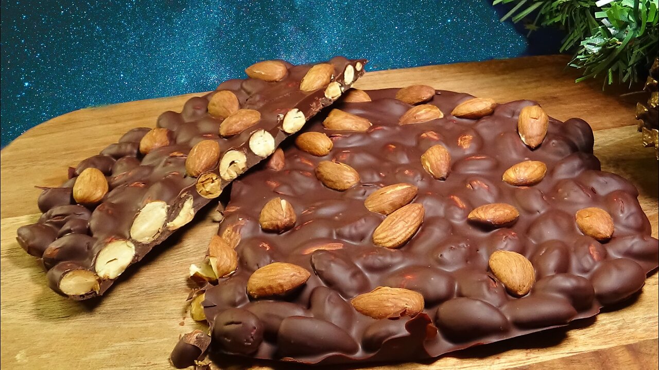 Healthy Almond Snack / 2 Ingredients / Dark Chocolate Bark