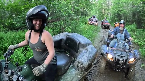 Mcadam ATV Run Pt2 Heading Home - Mud, Water Holes, Pit, Getting Stuck, Filling a boot