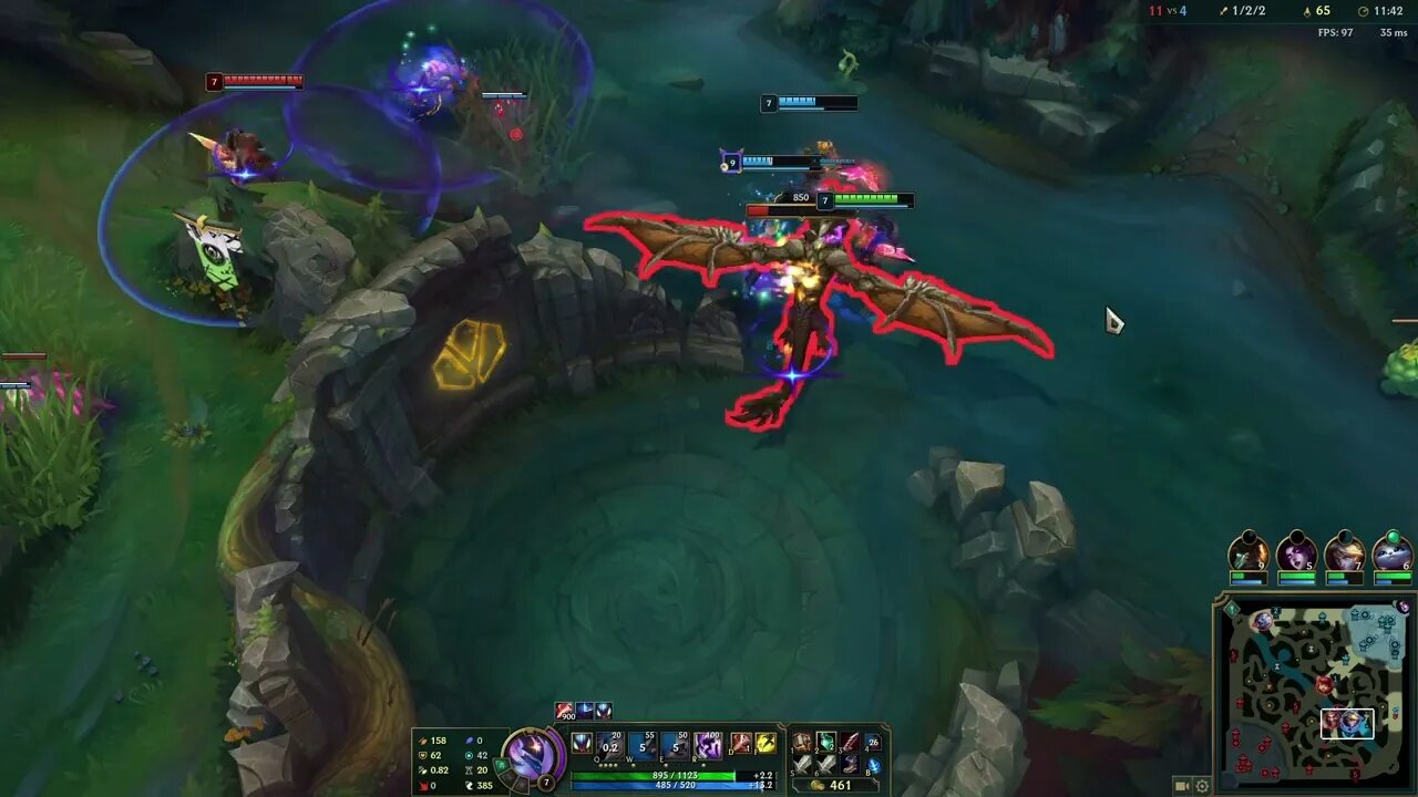 1/4/5 Jungle Kha'Zix Gameplay - Partial Live Commentary & Bangers