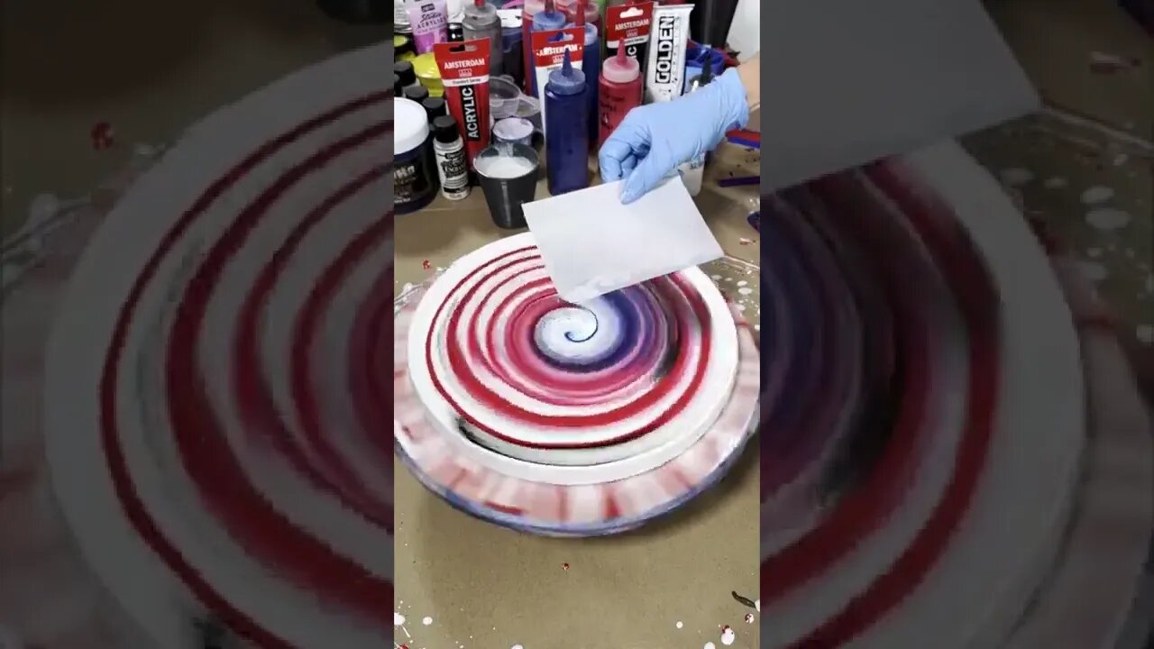 4th of July 2022 Acrylic Pour Spin Swipe, with a BEAT!