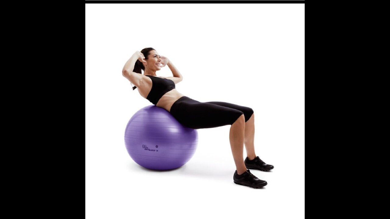 SKLZ Sport Performance 65cm Exercise Ball with Self-Guided Workout Illustrations