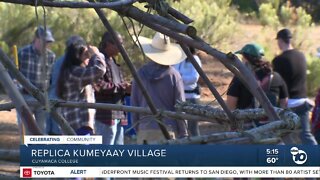 Cuyamaca College students and staff building replica Kumeyaay village on campus