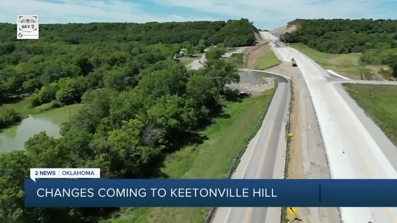 Highway 20 at Keetonville Hill preparing for drivers on main road