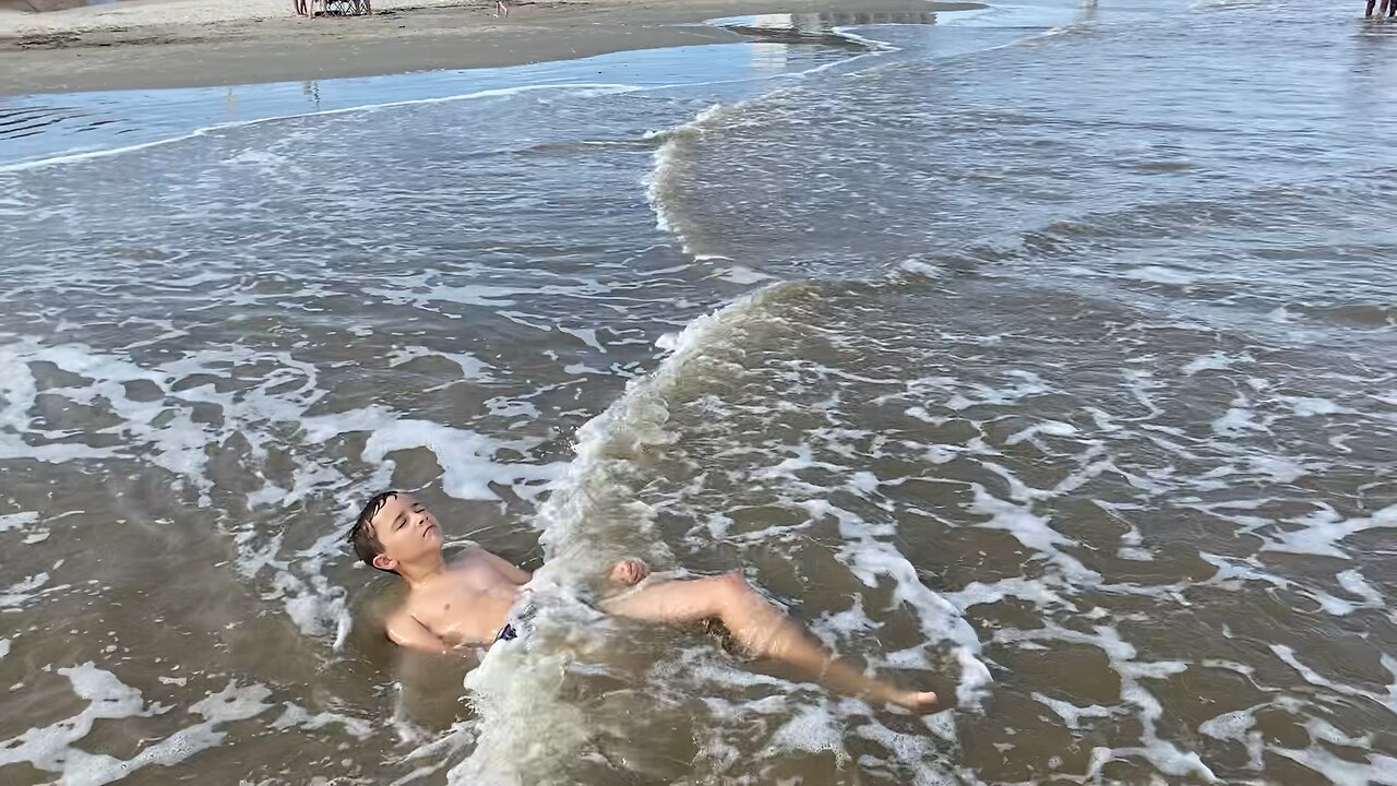 First time swimming in the ocean