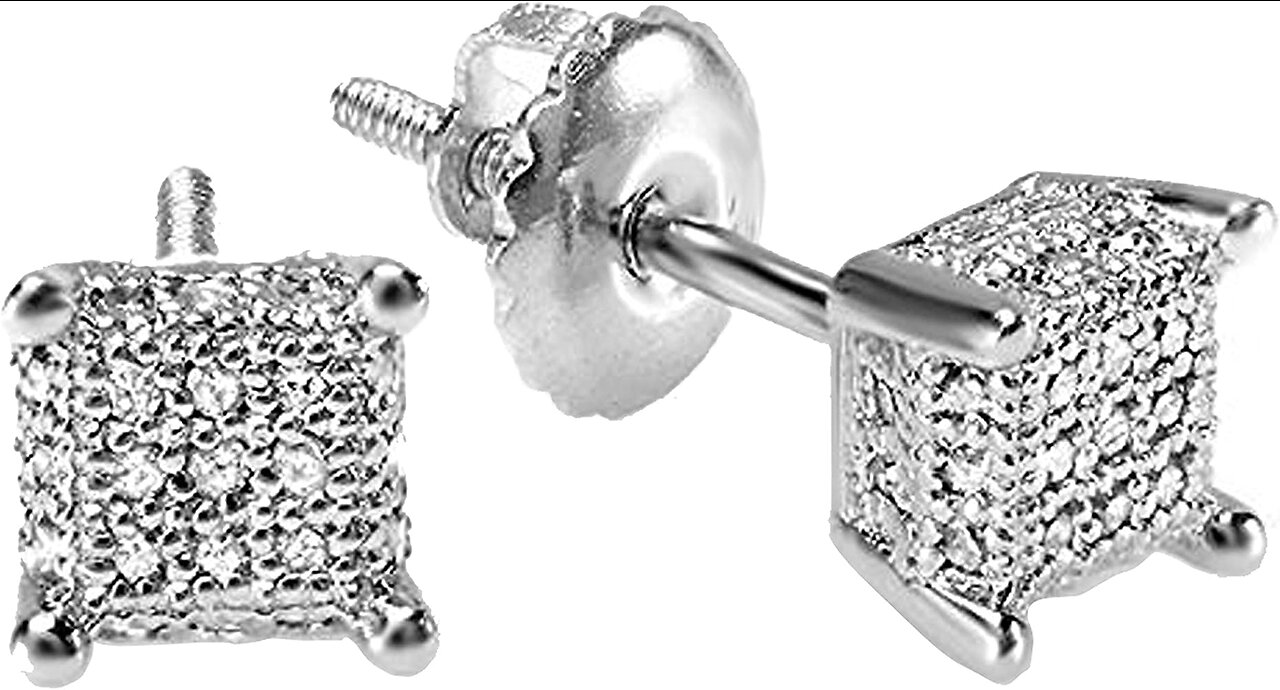 Dazzlingrock Collection Round White Diamond Elegant Unisex Studs Crafted in 925 Sterling Silver...