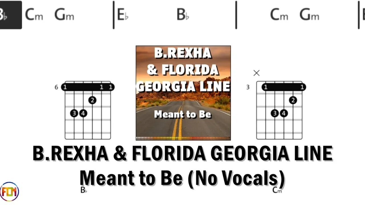 BEBE REXHA & FLORIDA GEORGIA LINE Meant to Be FCN GUITAR CHORDS & LYRICS No Vocals