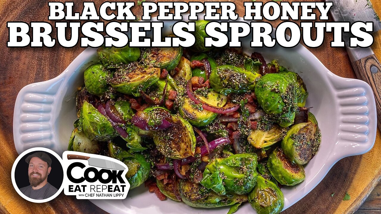 Black Pepper Honey Brussels Sprouts | Blackstone Griddles