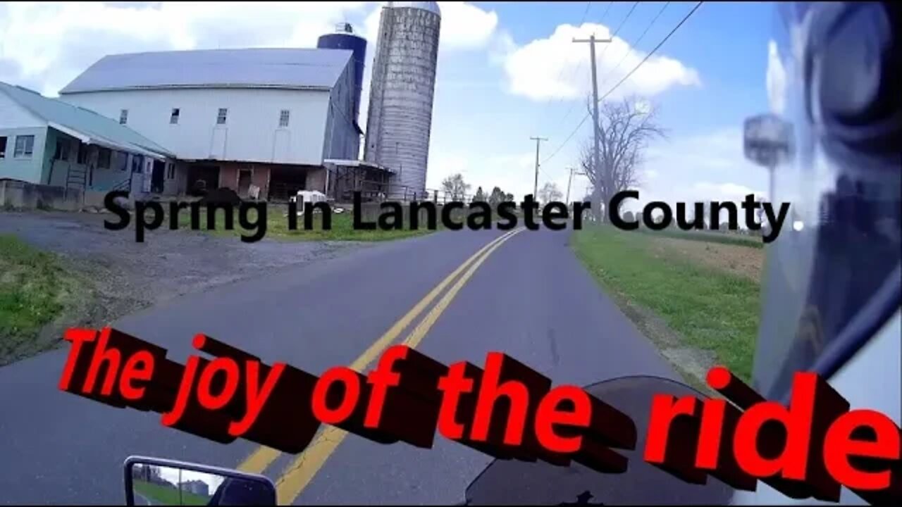 Spring motorcycle/scooter ride through Lancaster County Farmland.