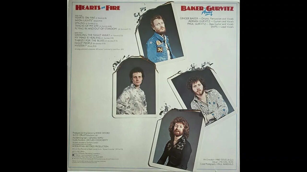 Baker Gurvitz Army - Hearts on Fire - Full Album Vinyl Rip (1975)