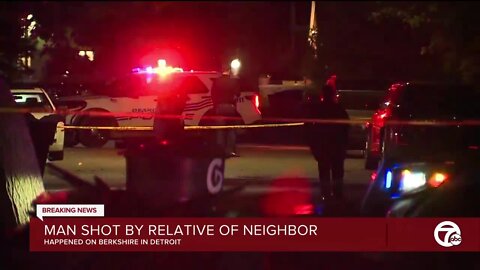 Man shot by relative of neighbor in Detroit