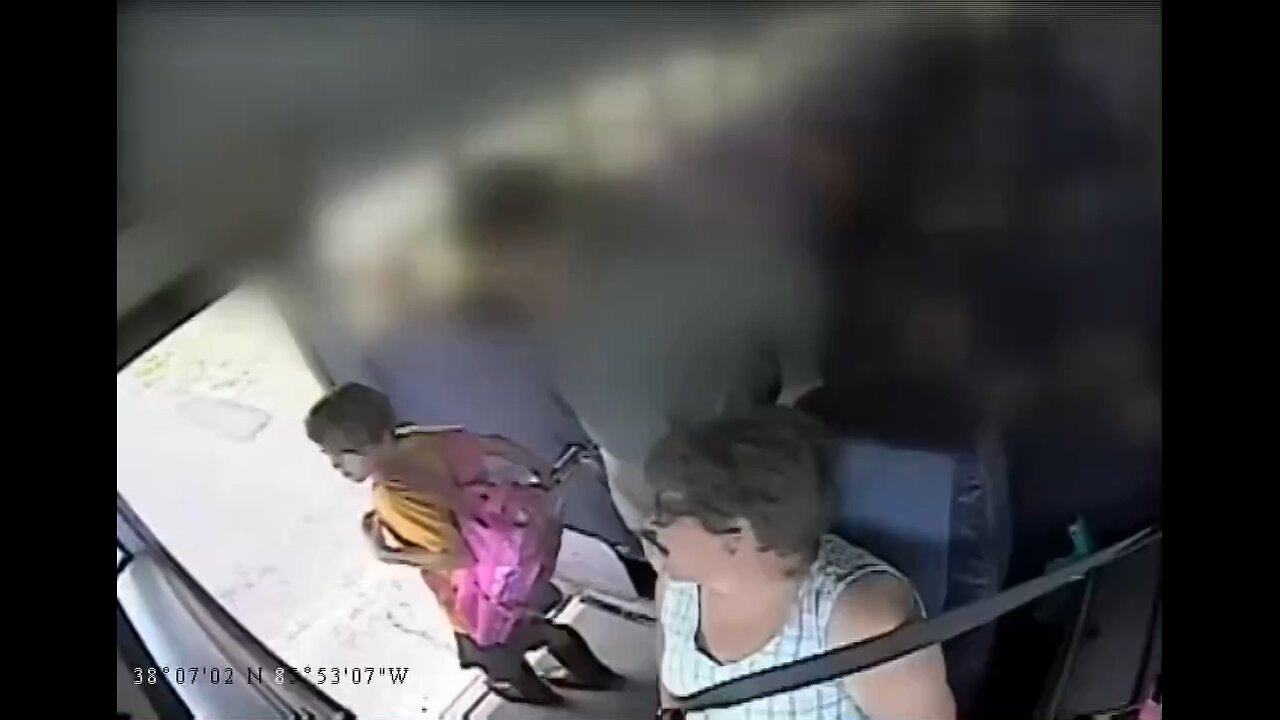 School bus driver almost kills young girl after not realizing her backpack was caught in door.