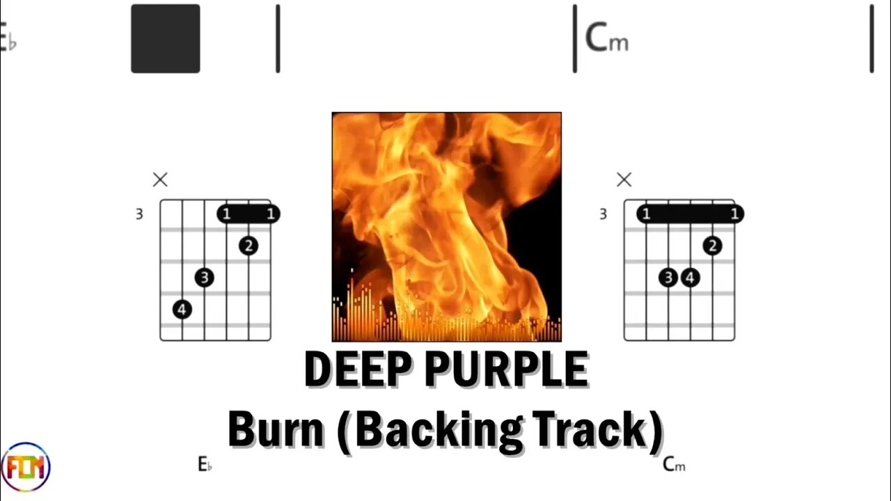 DEEP PURPLE Burn - Backing Track FCN GUITAR CHORDS & LYRICS