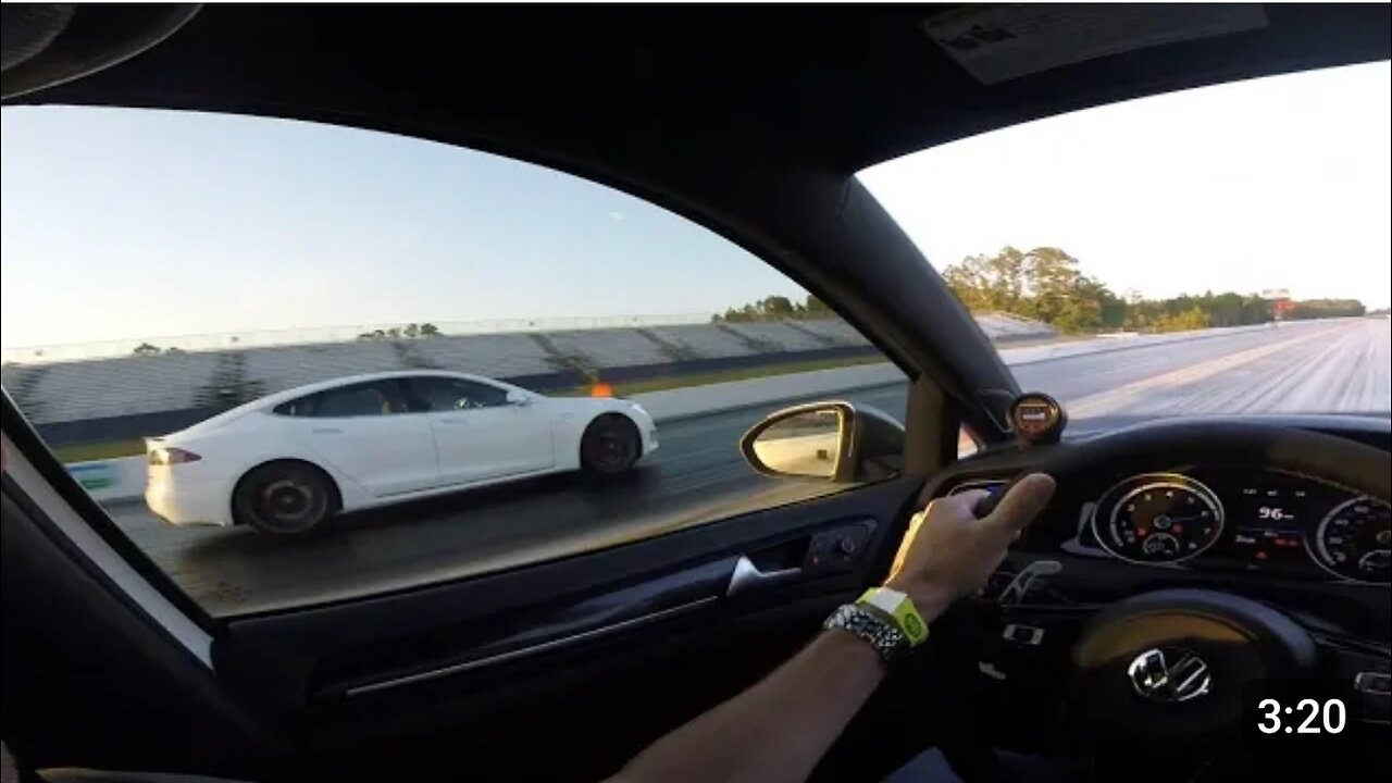 Golf R Stage 3 APR vs Tesla P90D @ Test&Tune Gainesville Raceway