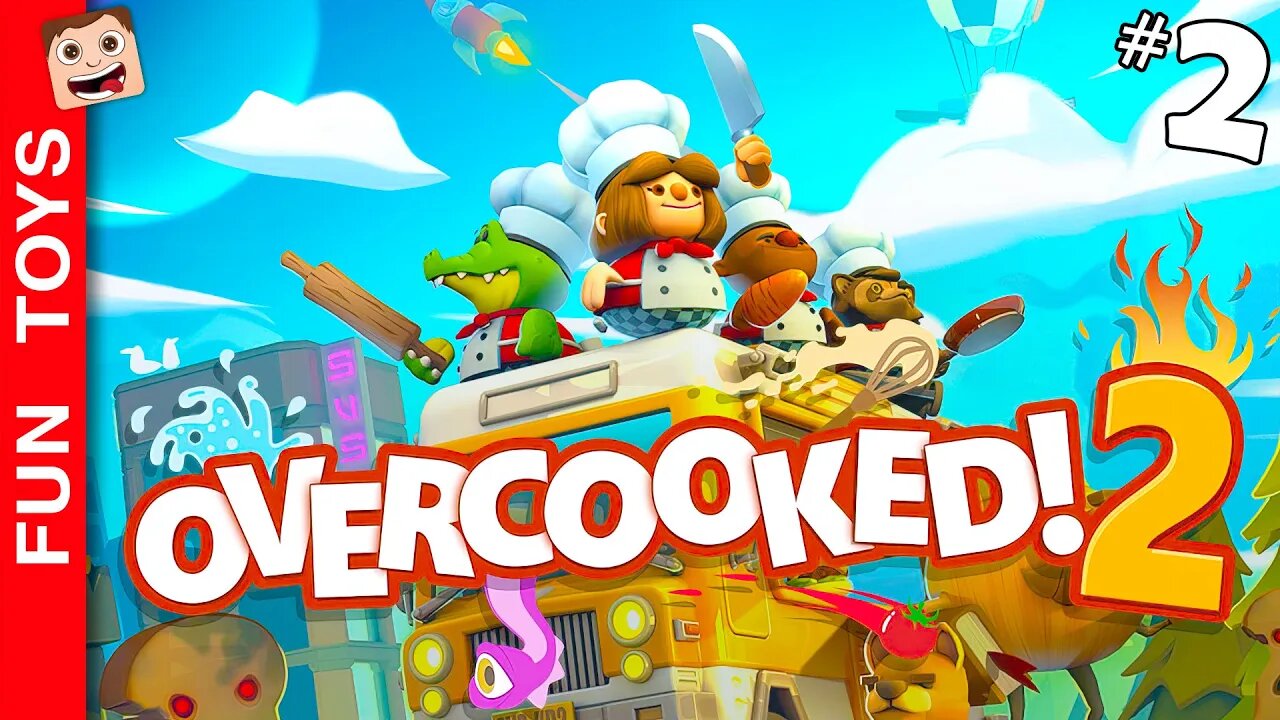 OVERCOOKED 2 - Cozinhando LOUCAMENTE no BATALHA em FAMÍLIA, Será que conseguimos 3 estrelas? #02