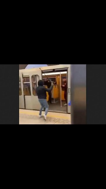 Invader Attacks People On The Subway In Brussels, Belgium