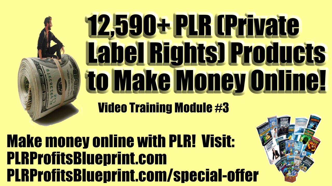 Video Training Module 3: 12,590+ PLR Products that you can resell & keep 100% of the profits