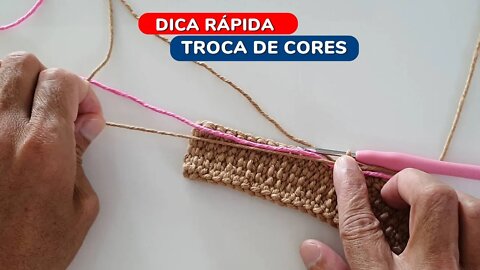 DICA RÁPIDA - Troca de cores com ponto baixo | Tem passo a passo do tapete, link na descrição