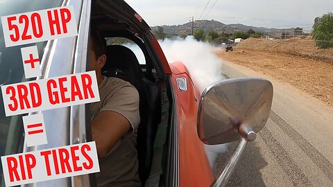 Built 383 Corvette shreds tires with 3rd gear burnout